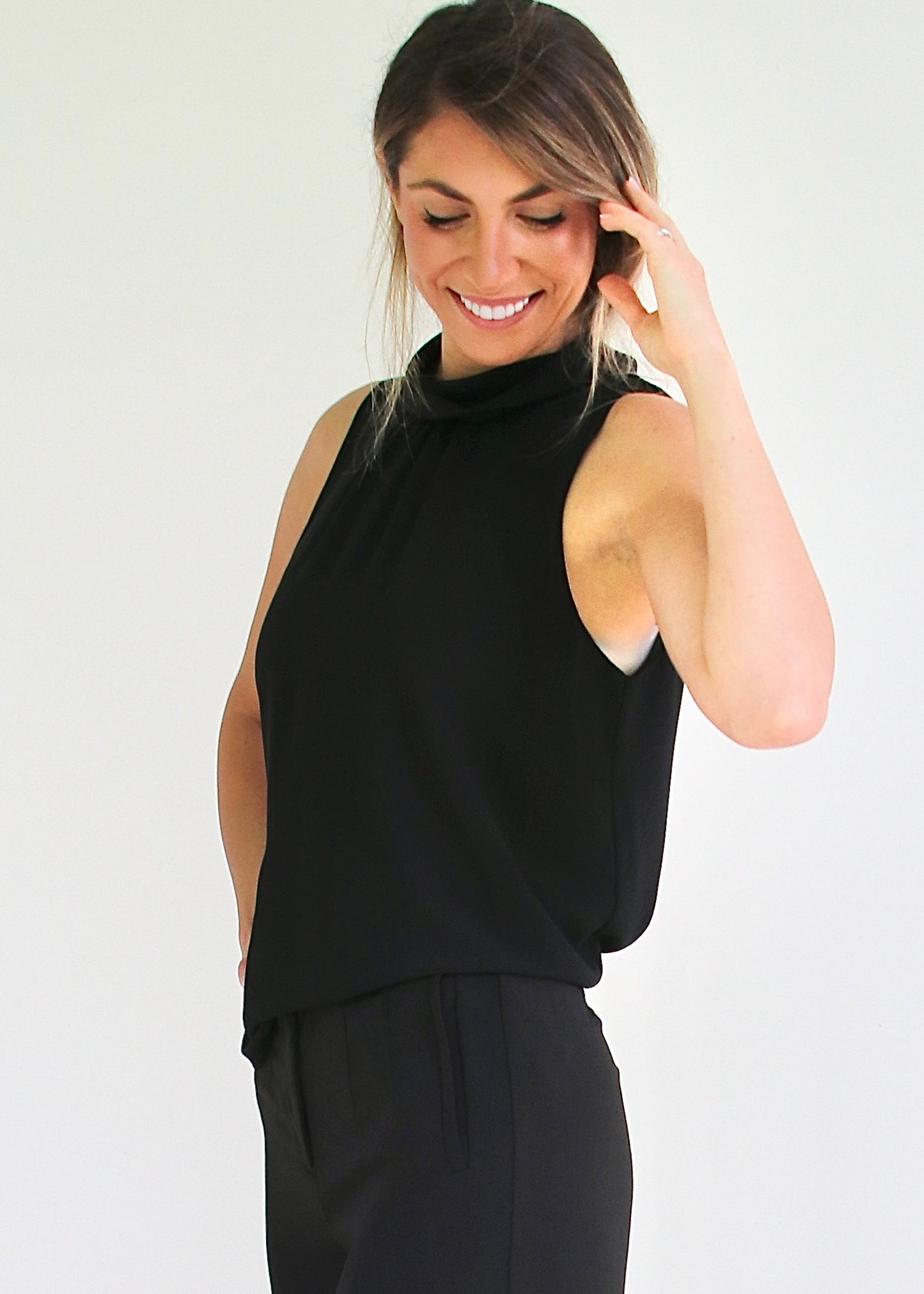 Cowl Neck Sleeveless Top