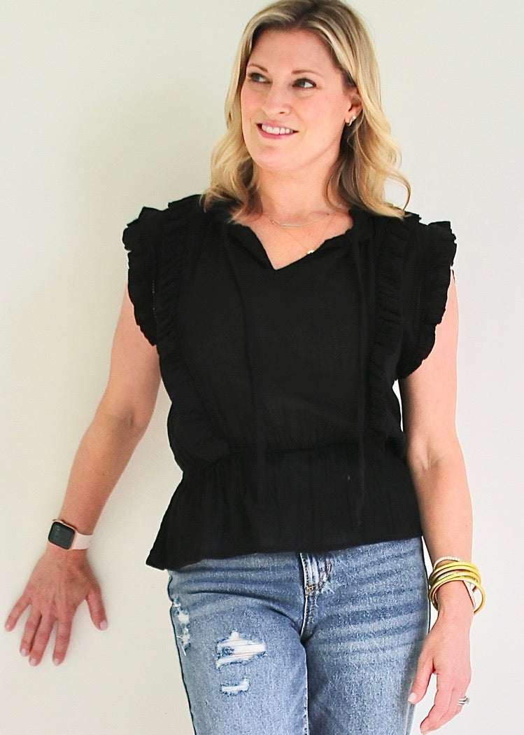 Black Sleeveless Valentina Top