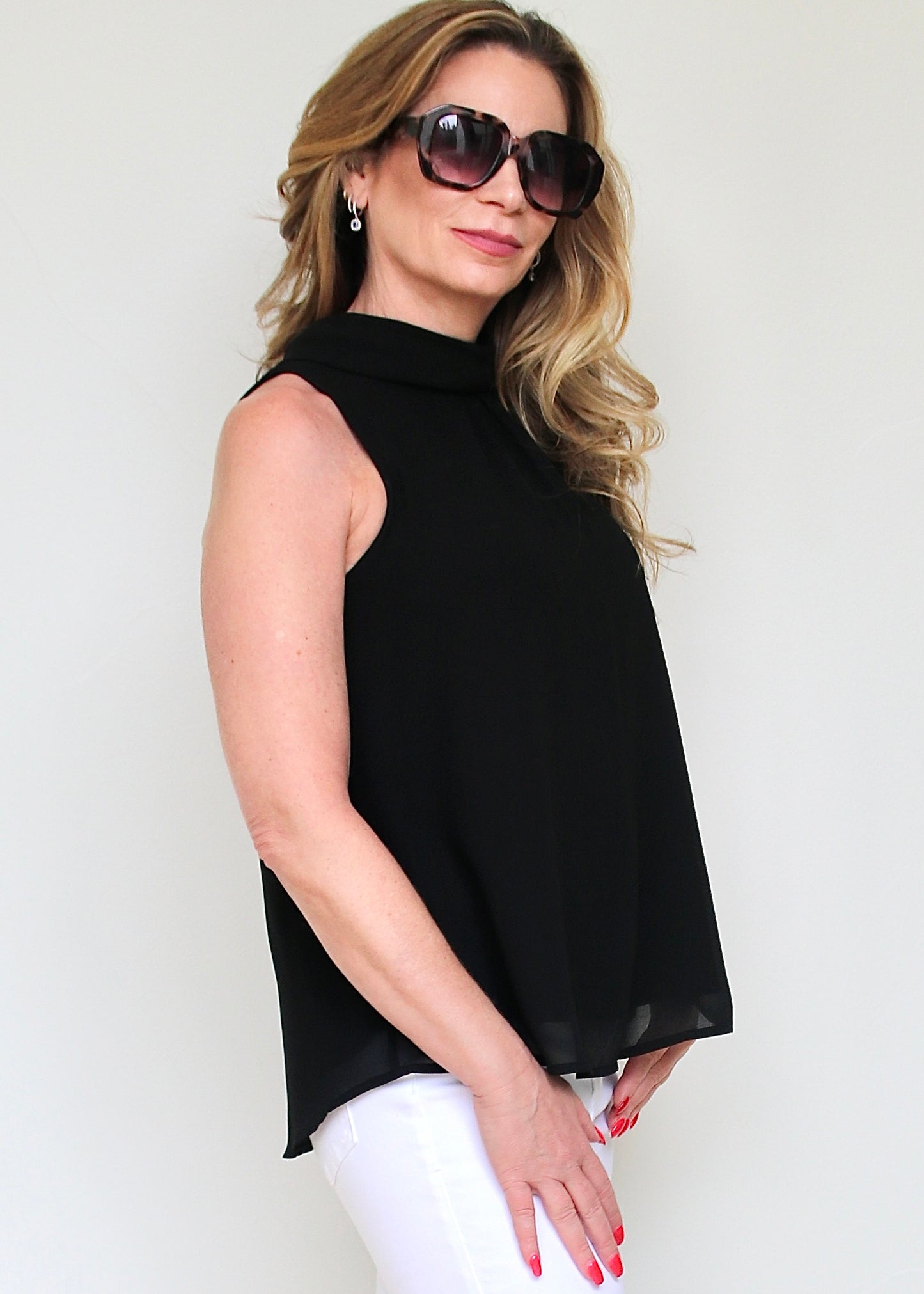 Cowl Neck Sleeveless Top