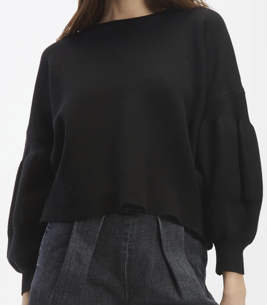 Black Balloon Sleeved Sweater