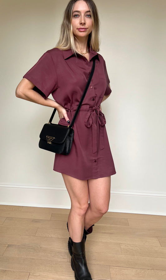 Short Sleeve Button Down Shirt Dress