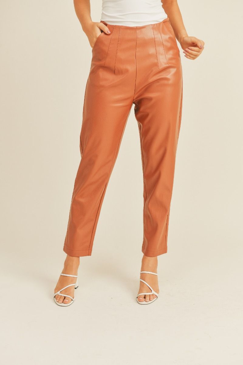 Caramel Faux Leather Pant