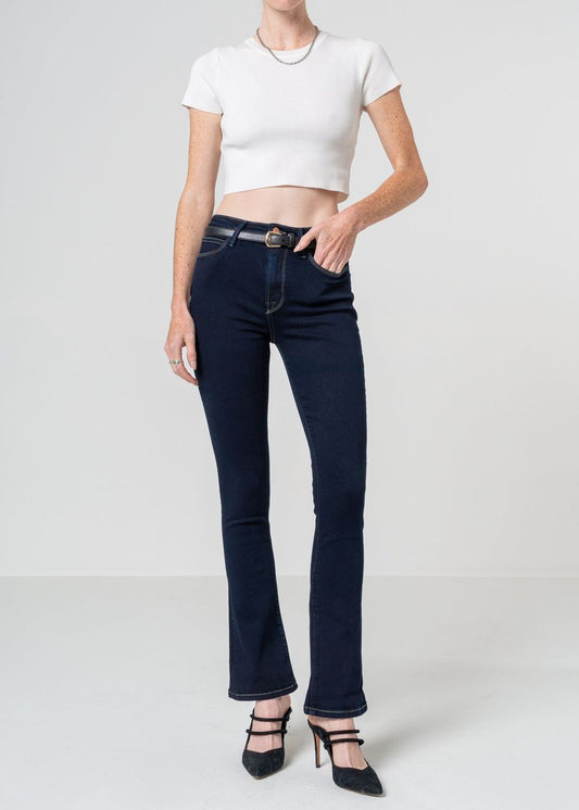 Cora Mid Rise Skinny Boot Jeans in Baikal