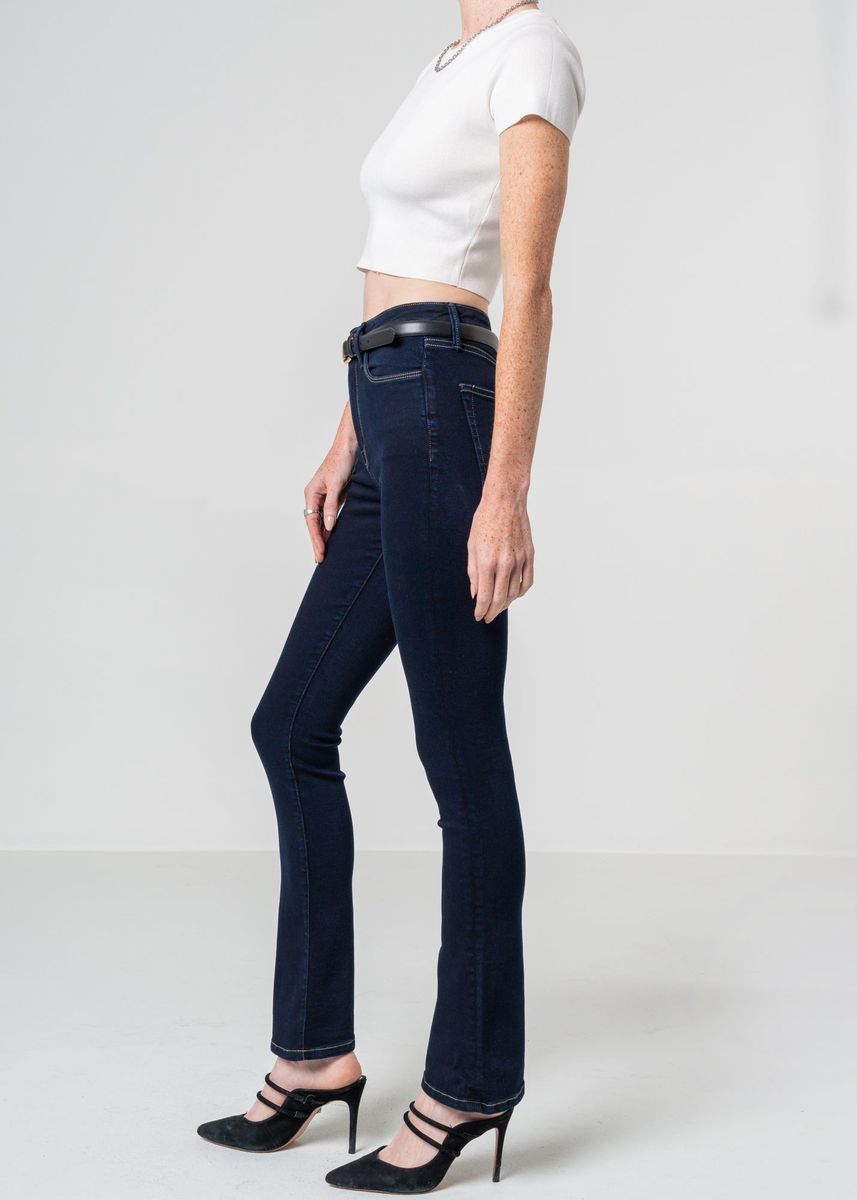 Cora Mid Rise Skinny Boot Jeans in Baikal