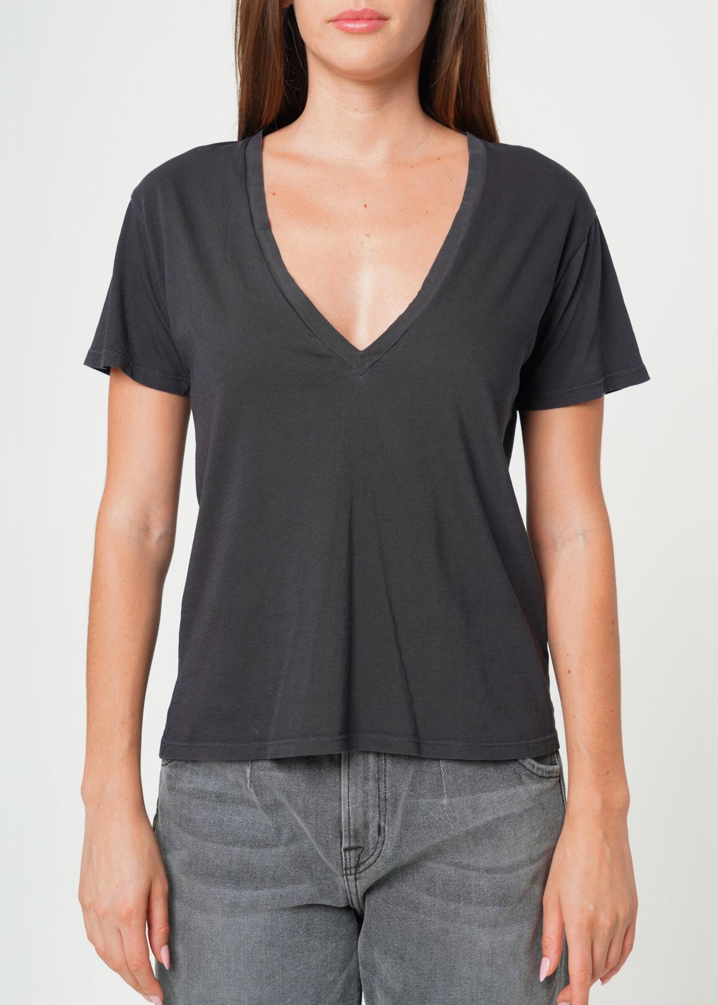 Supima Cotton Deep V Neck Tee