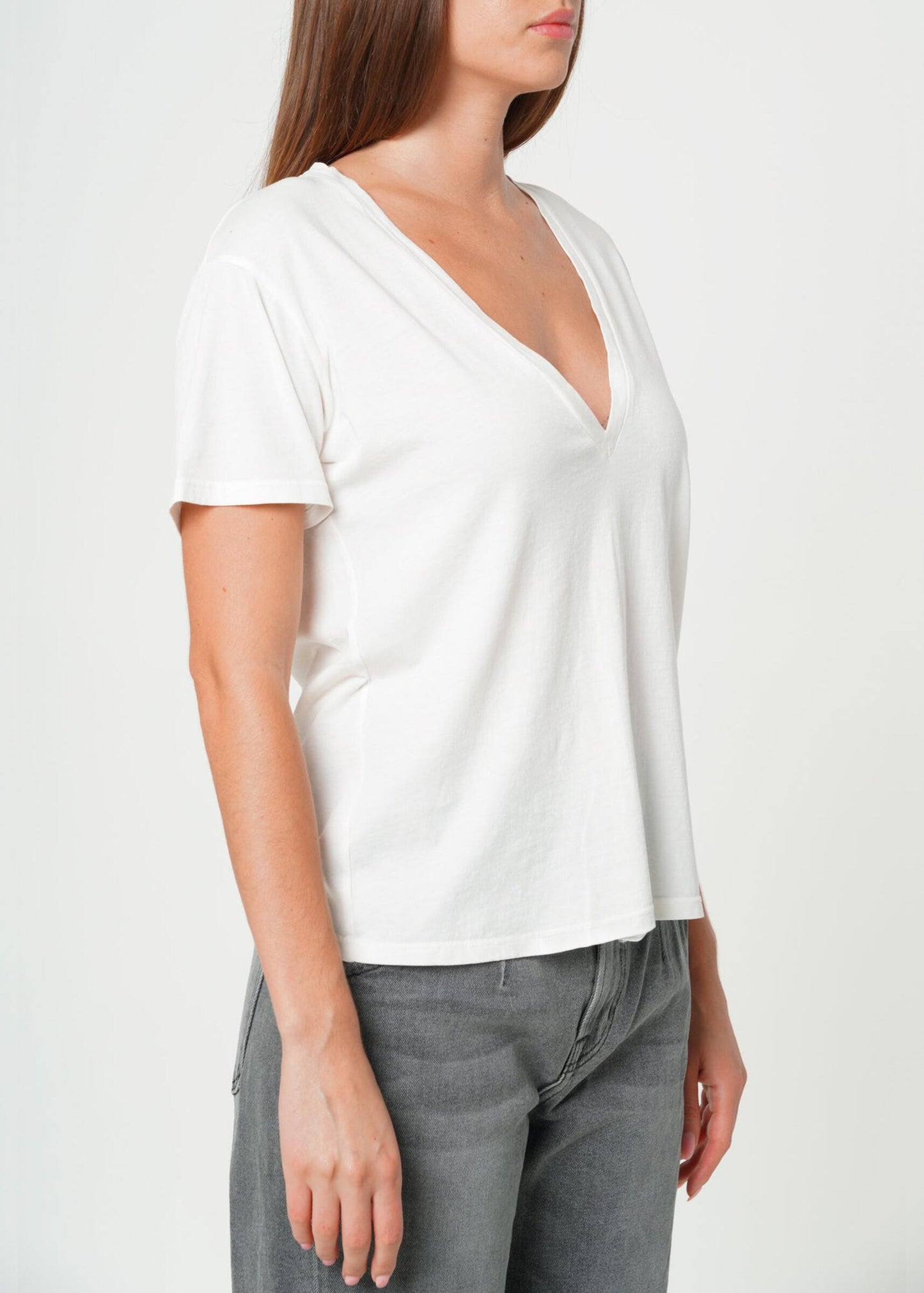 Supima Cotton Deep V Neck Tee