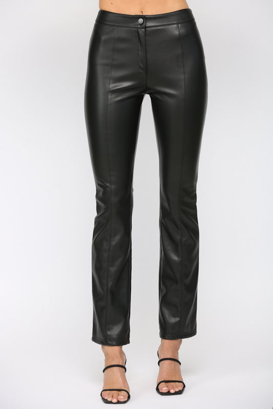 Faux Leather Flare Pants