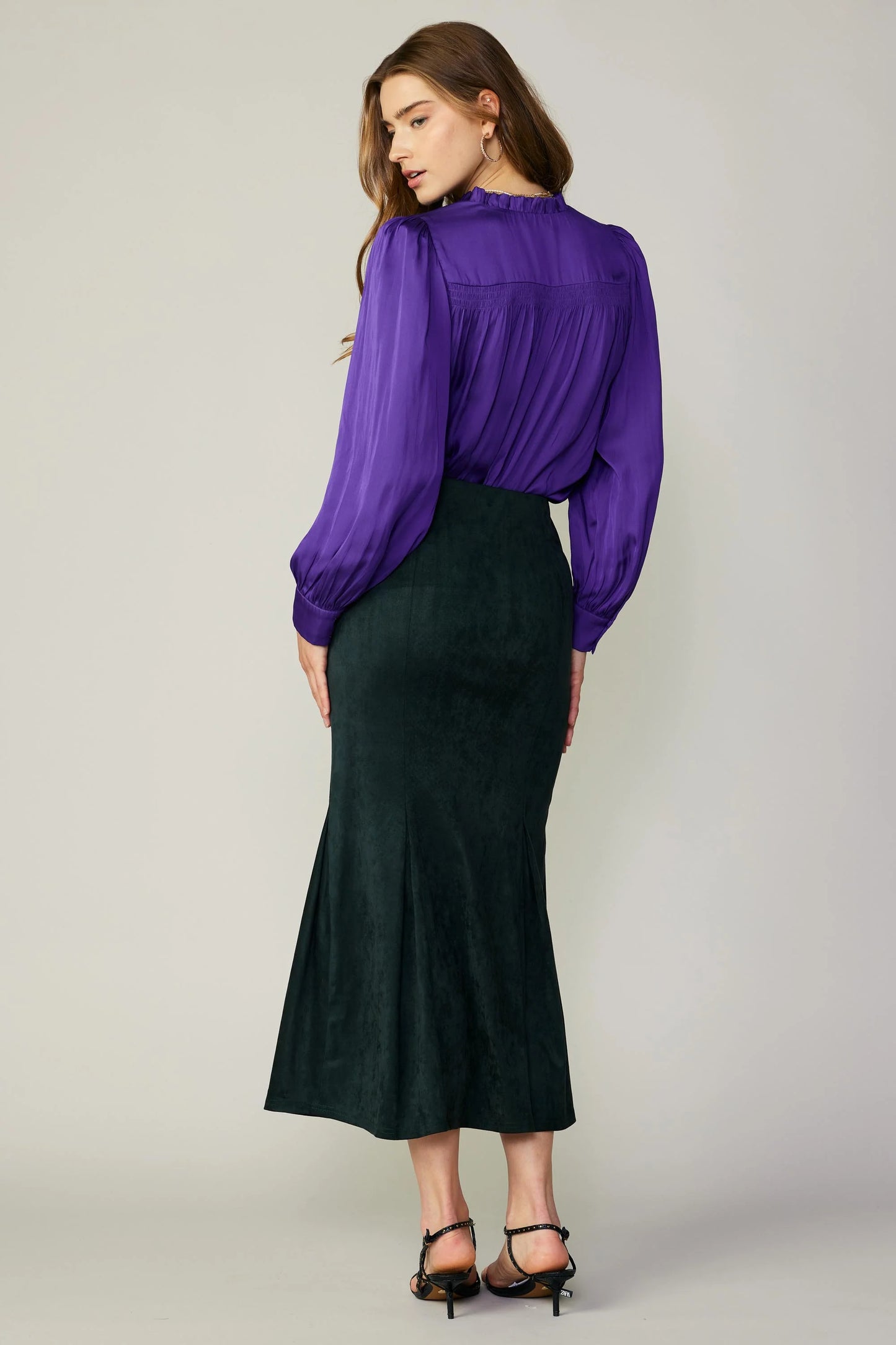 Vegan Suede Fishtail Skirt