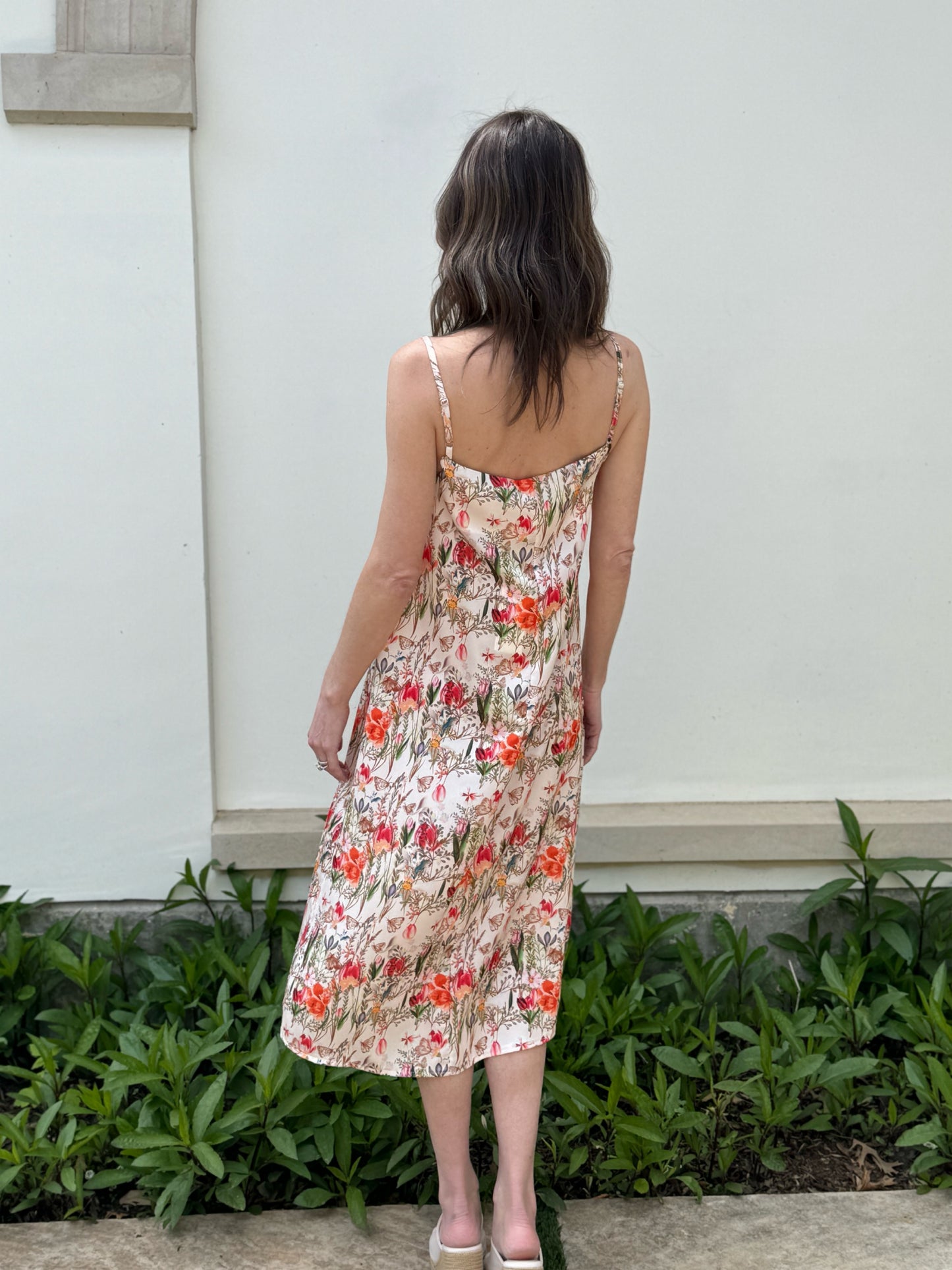 Garden Print Spaghetti Strap Dress