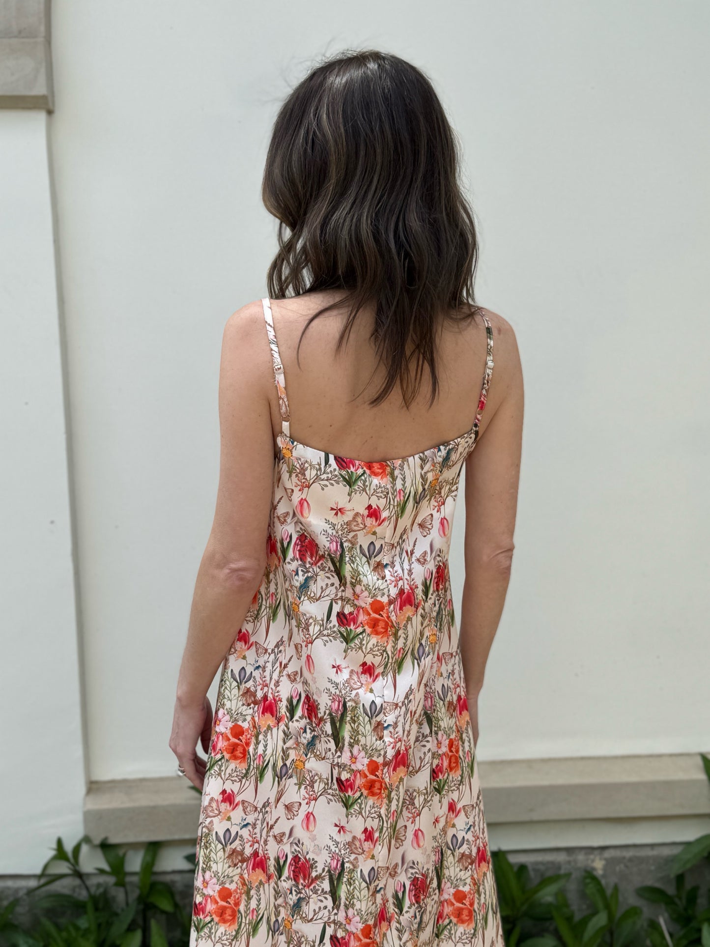 Garden Print Spaghetti Strap Dress