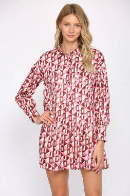 Geo Print Babydoll Dress