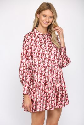 Geo Print Babydoll Dress