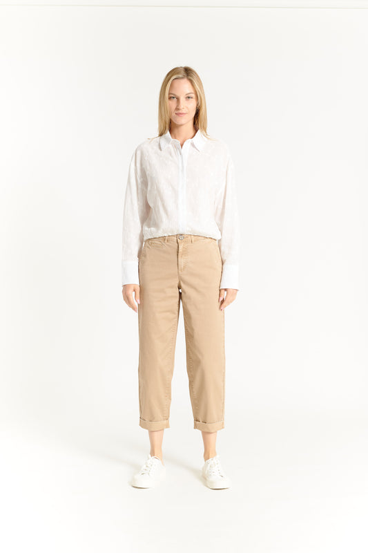 High Rise Cuffed Baggy Pant