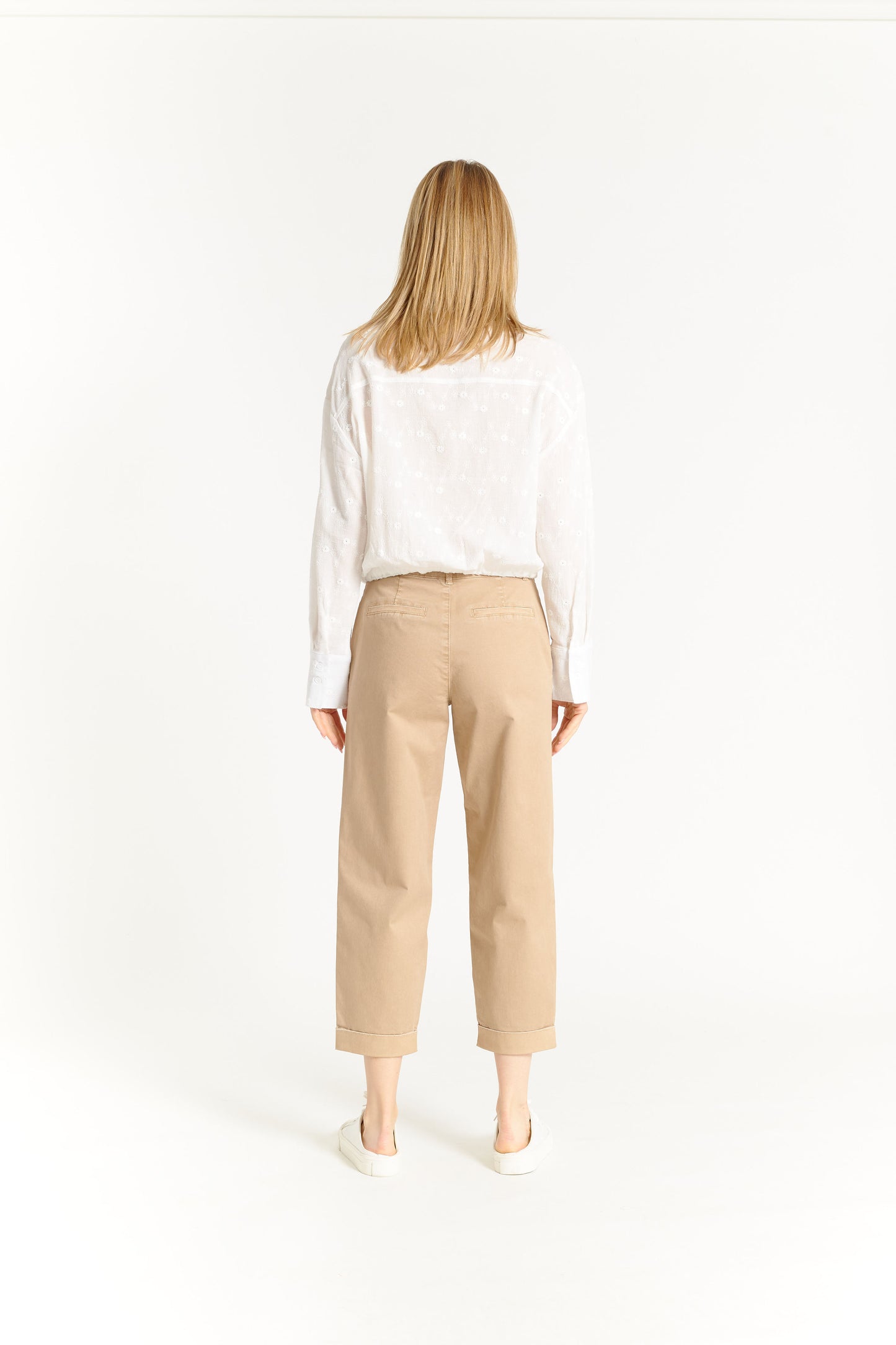 High Rise Cuffed Baggy Pant