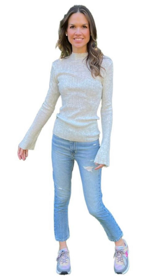 Bell Sleeve Fitted Sweater