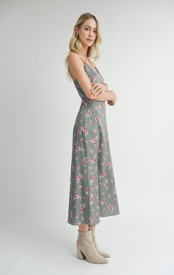 Hostess V Neck Slip Maxi Dress