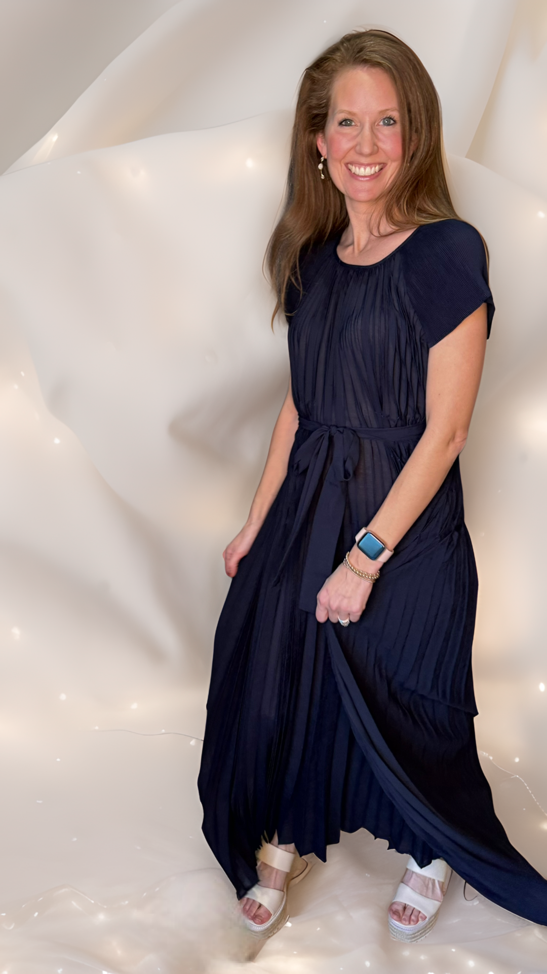 Mona Pleated Maxi Dress