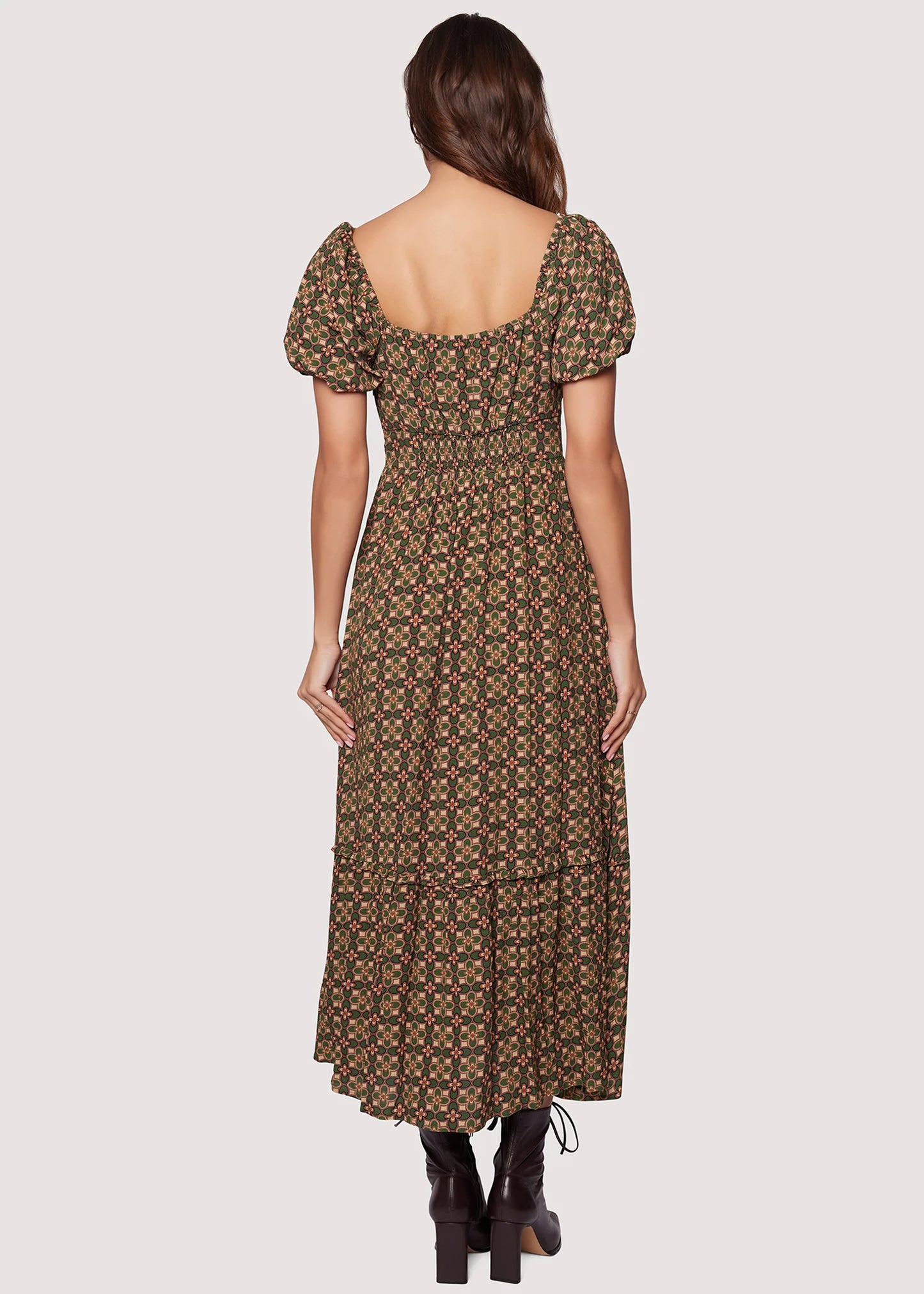 Pinnate Leaves Maxi Dress