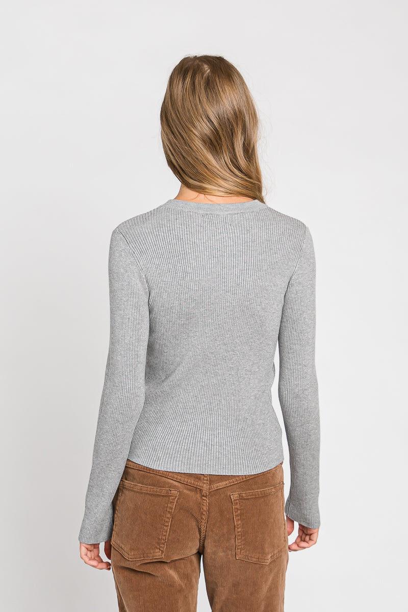 Round Neck Ribbed Sweater