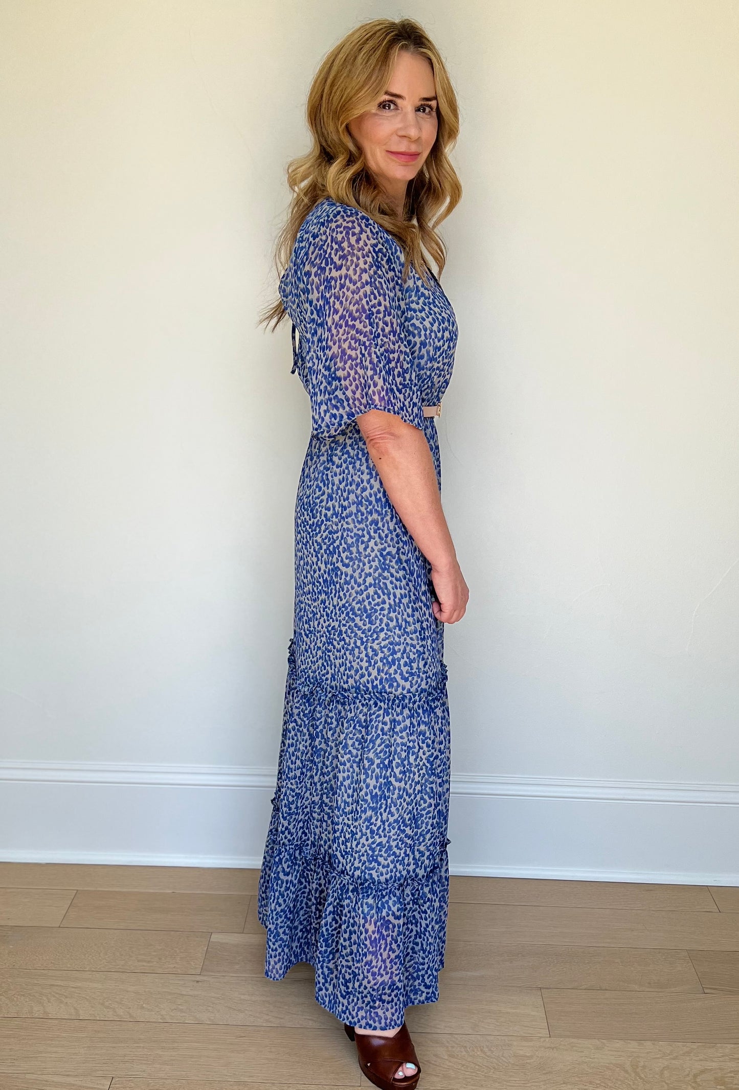 Royal Blue Chiffon Maxi Dress