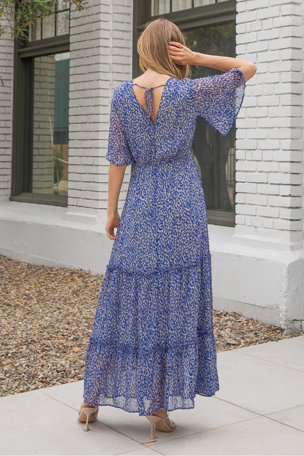 Royal Blue Chiffon Maxi Dress