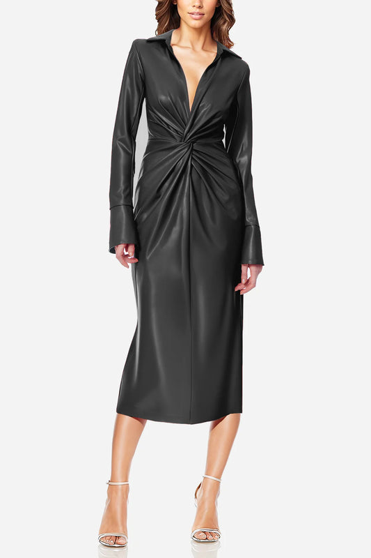 The Mary Faux Leather Dress