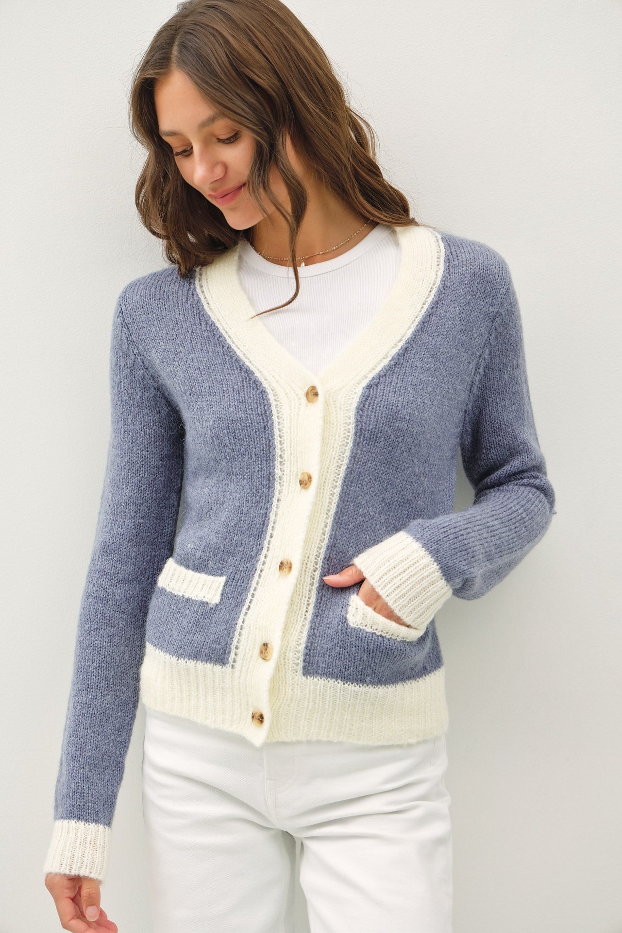 Varsity Button Up Cardigan