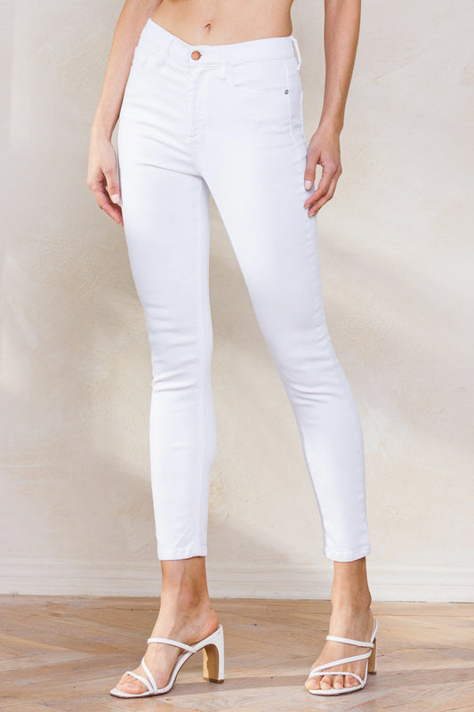 High Rise Classic White Skinny Jeans