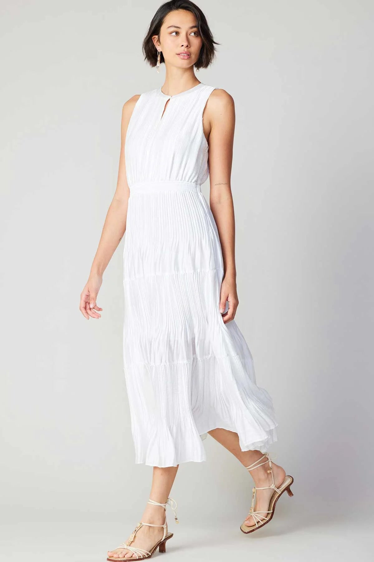 Pleated Sleeveless Maxi Dress